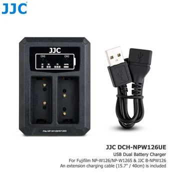 

JJC USB Dual Battery Charger for Fujifilm X100V X-T200 X-A7 XT3 X100F X-Pro2 XT30 XT20 XT10 NP-W126 NP-W126S Replaces BC-W126S