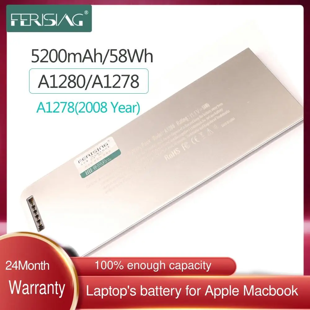 

Аккумулятор для ноутбуков Apple MacBook 13 дюймов, A1278 (версия 2008 года) MB466LL/A MB466 MB771LLA MB771, 5200 мАч, 11,1 В