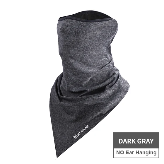 NO Ear-Dark Gray WEST BIKING, летняя велосипедная маска для лица, анти-УФ головной убор, велосипедная Кепка для бега, анти-пот, велосипедная бандана, волшебный спортивный шарф, маска для лица - Цвет: NO Ear-Dark Gray