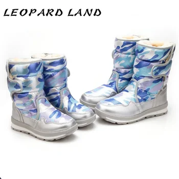 

LEOPARD LAND Mother Kids Snow Boots Parent-child Shoes Suit Fur Boots Platfrom Wedge Warm Snow Boot Thick Boot JSH-m904