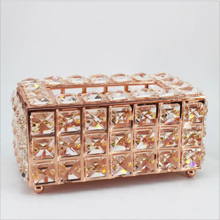 

Wholesal/ retail fashion creative rectangle crystal tissue box tissue box holder tissue case decoration handkerchief box