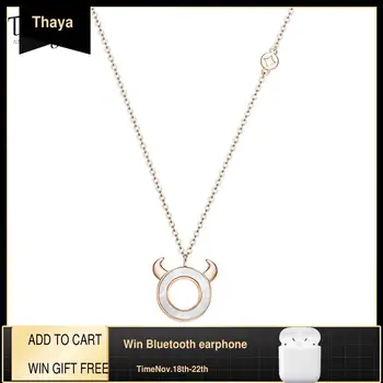 

Thaya Authentic s925 Sterling Silver Bull Head Chain Neck Rose Gold Pendant Necklace 45cm For Women Christmas Fine Jewelry Gift