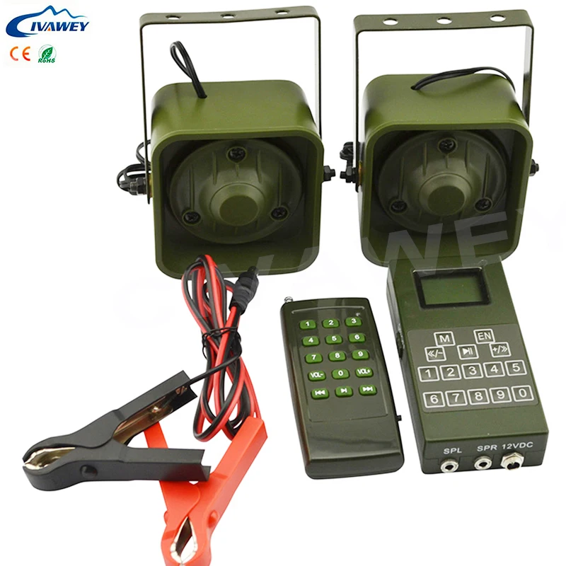 Timer on/off 2PCS 50w Loud speaker+ remote controller+ main device hunting bird voice sound mp3 player hunting voice decoy