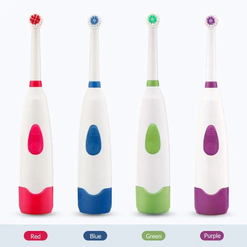 1 набор, электрическая зубная щетка с 2 головками, на батарейках, гигиена полости рта, не перезаряжаемая зубная щетка для детей