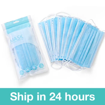 

20 pcs/Bag 3 Layer Non-woven Dust Mask Thickened Disposable Mouth Mask Protective Face Mask Filter Skin-friendly and Comfortable