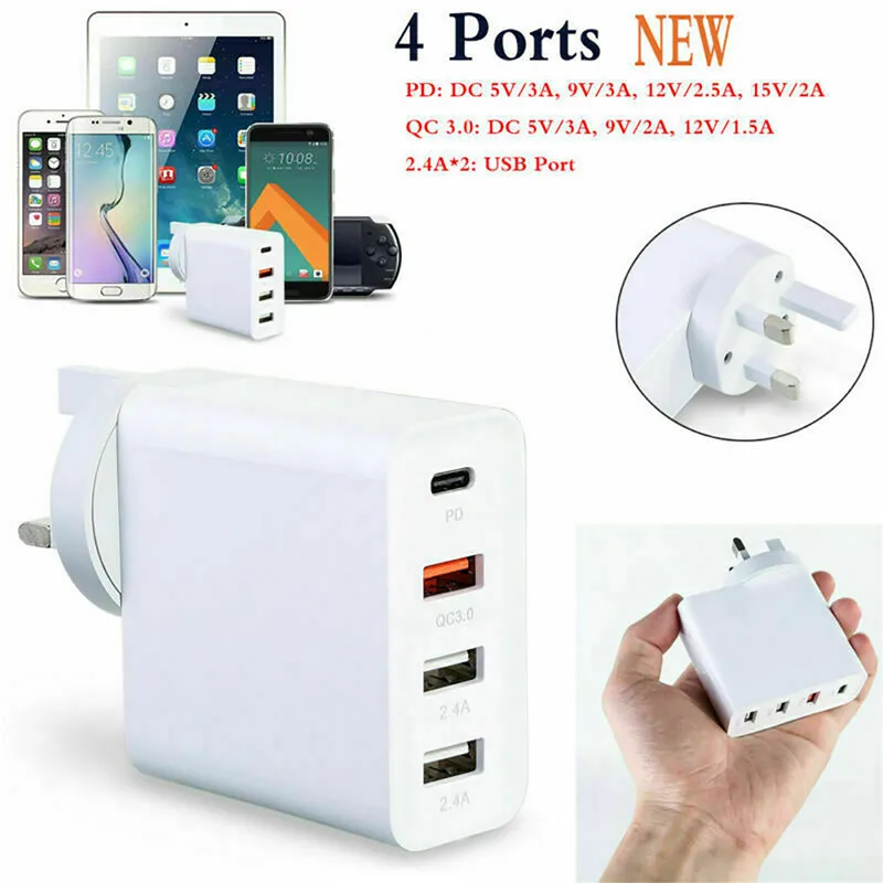 OTTWN 48 Вт usb type C USB 3 0 A Быстрая зарядка PD четырехпортовый мобильный телефон зарядное