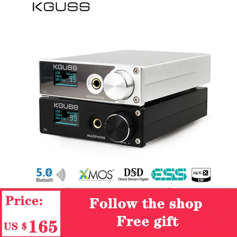 KGUSS D6 USB DAC XMOS ES9018K2M Audio Decoder DSD