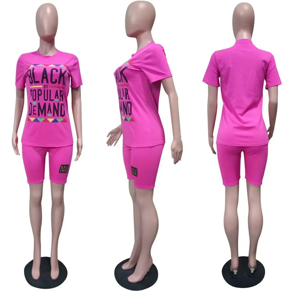 Women two piece set summer o-neck crop top shorts 2 piece set for women two pieces sets tops shorts sets F987