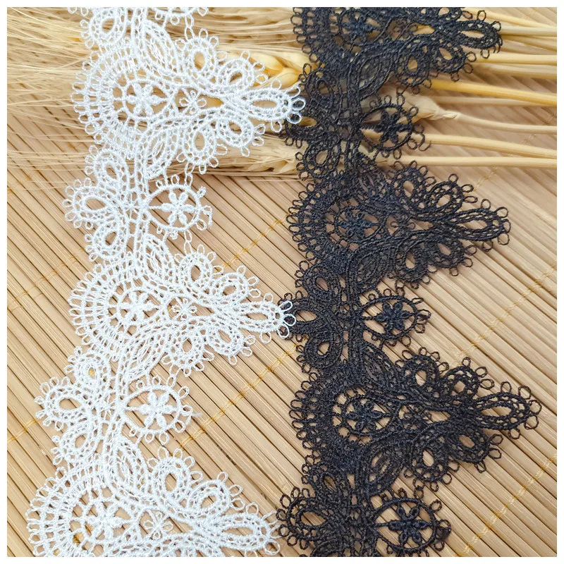 

1Yards Latest Lace Fabric 6cm Guipure Crafts Flower Lace Fabric Ribbon Collar Cotton Lace Trim Sewing Applique dentelle LQ34