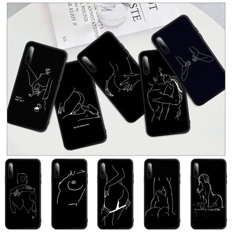 Big Promotion Minimalist Line Sexy Abstract Black Matte Cell Phone Cover For Redmi Note 6 8 9 Pro Max 9s 8t 7 5A 5 4 4x Case | Мобильные