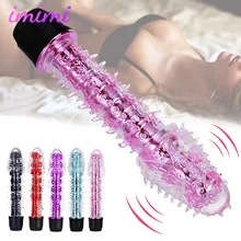 Womanizing Crystal Silicone Dildo Vibrator Gode AV Stick G Spot Stimulation Vibrating Anus Sex Toy for Women Clitoris Massager
