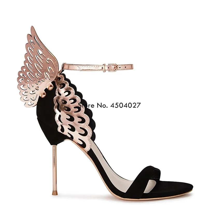 Новинка; женские туфли на высоком каблуке с крыльями бабочки; пикантные босоножки на шпильке с открытым носком; Свадебная обувь для вечеринки; женские босоножки - Цвет: color 2