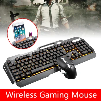 

Colorful Backlight Wireless Gaming Keyboard And Mouse Combo Rechargeable 104 Keys Keypad 6 Buttons Adjustable 2400DPI Mice Set