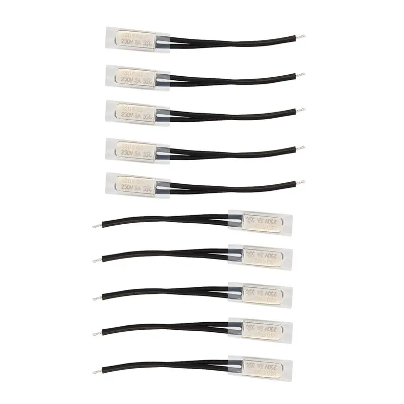

10 Pcs Bimetal Temperature Control Switch Thermostat 55 Celsius N.C KSD9700