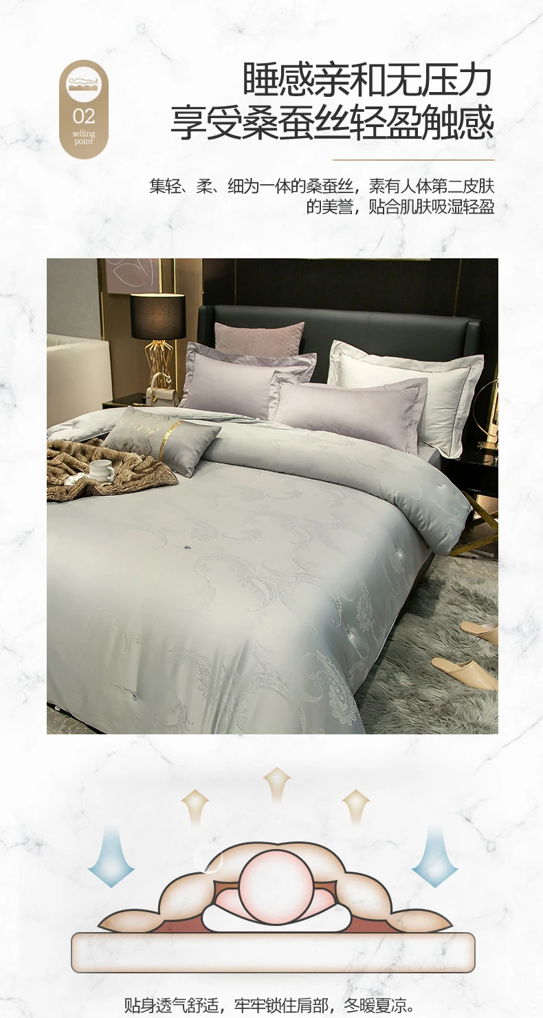 Natural Mulberry Silk Luxury Quilt Filling King Queen Full Size Comforter Winter Thick Silk Quilt Solid Color
