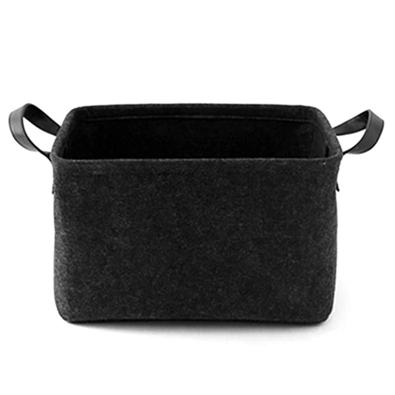 Black Складная корзина для белья, войлочная корзина для хранения игрушек, корзина для хранения грязной одежды, держатель для игрушек, контейнер для рабочего стола, органайзер для гостиной и ванной комнаты - Цвет: Black