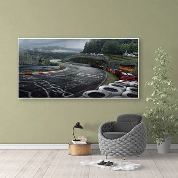

Wall Art Poster Nurburgring Rally Road Sports Car Track HD Print Canvas Painting Forest Landscape Living Room Home Decor Picture
