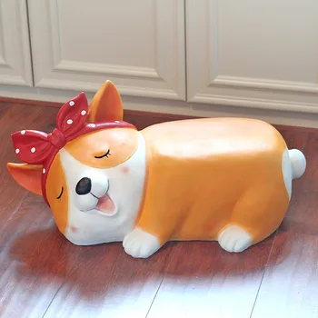 

Creative Multifunction Cute Dogs Fun Stool Piggy Bank Money Storage Kids Stool Corgi Storage Bench Foot Stools Home Decor Chair