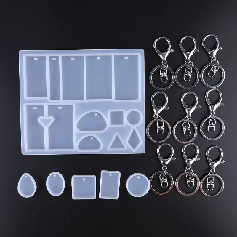 

Silicone Mold Set Simple Drop-shaped Square Triangle Irregular Pendant DIY Handmade Epoxy Molds Resin Jewelry Making