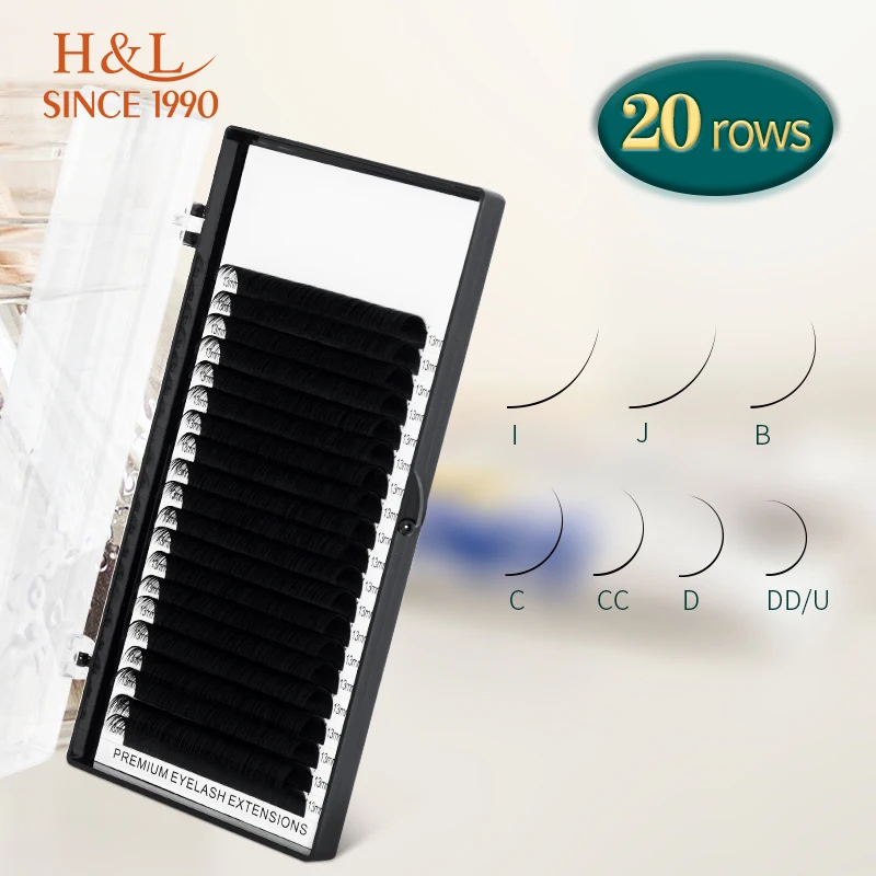 H&L SINCE 1990 20Rows individual eyelash extension lashes maquiagem cilios for  soft natural Faux Mink Eyelashes for Extensions
