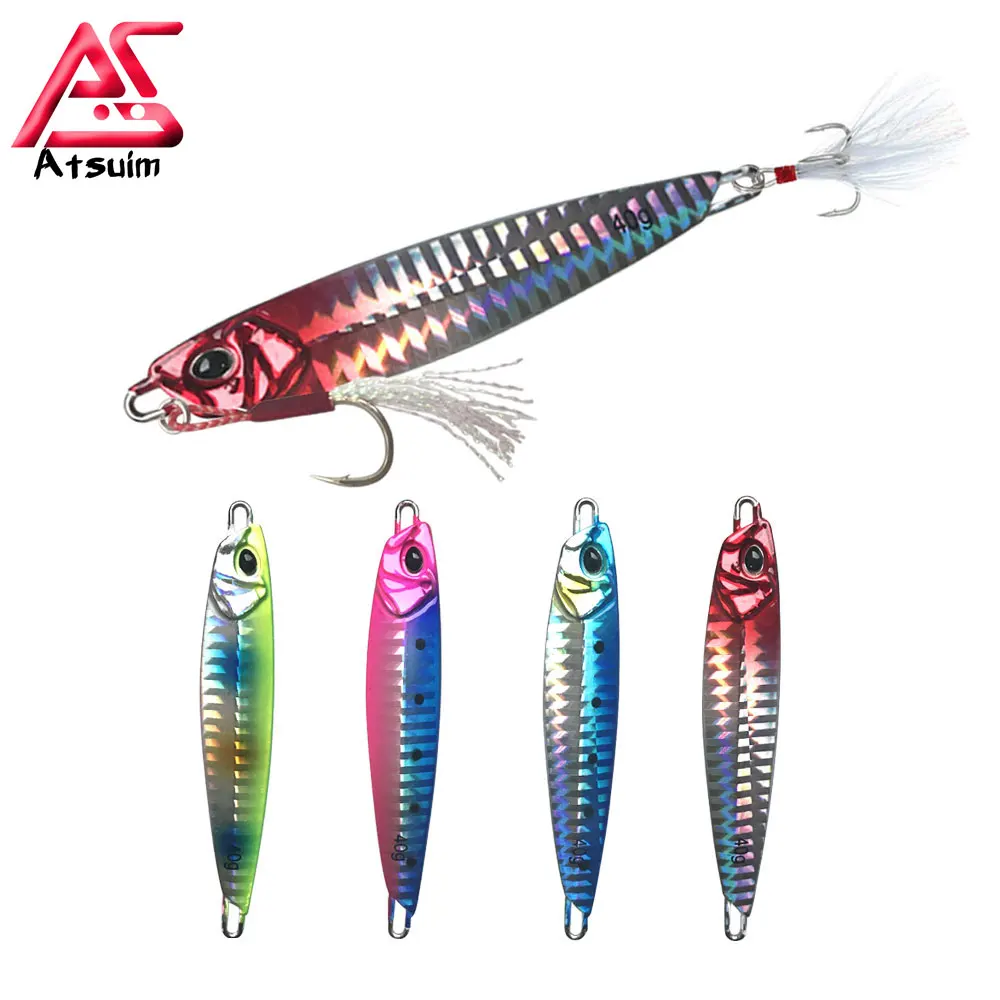 

AS Shore Spoon Pesca Cast Jigs 30g35g50g80g Leurre Metal Slow Falling Leurre Artificial Bait Sea Fishing Bass Lure Angler