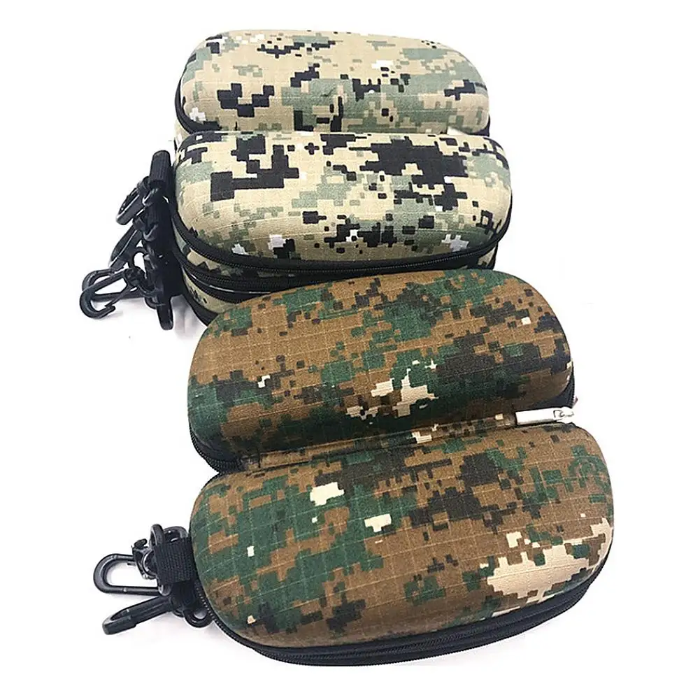 1PC Fashion Camouflage Sunglasses Case Military Glasses Box EVA Eyeglasses Cases Mens Eyewear With Belt Clip Lens Container 5