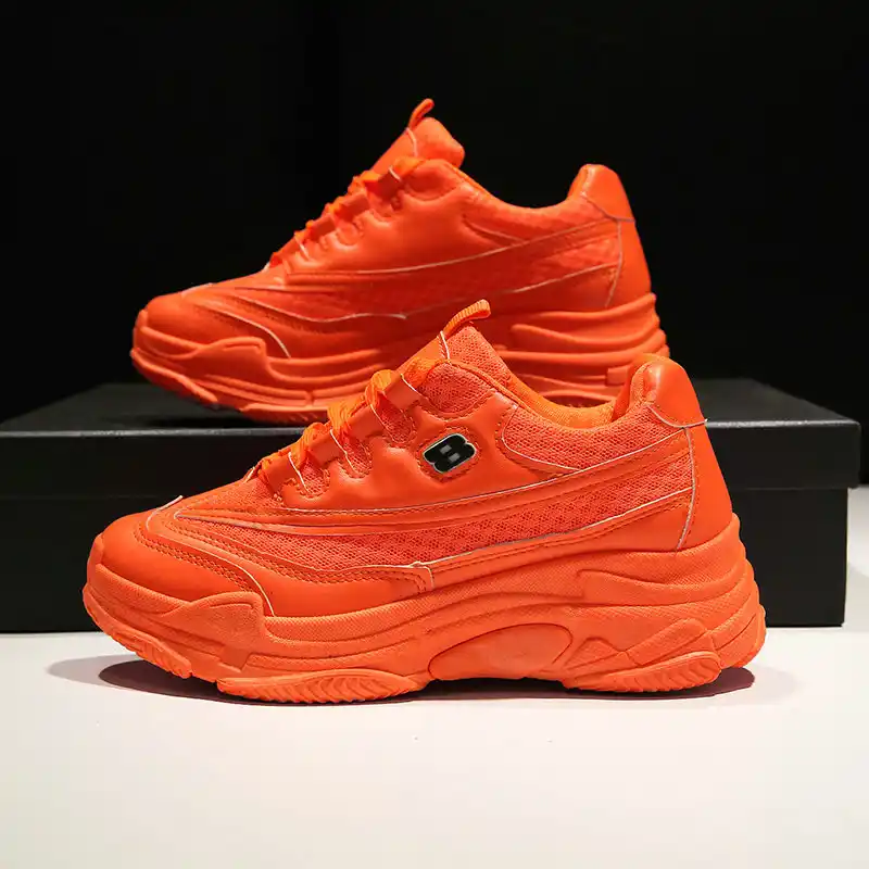 orange platform sneakers