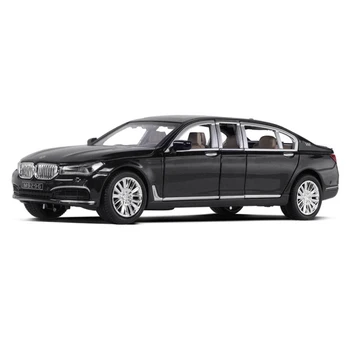 

1/24 Scale Alloy Car Model 7 Series 760 Metal Car Model Sound Light Door Simulation Force Control Car Ornaments Souvenir Gift