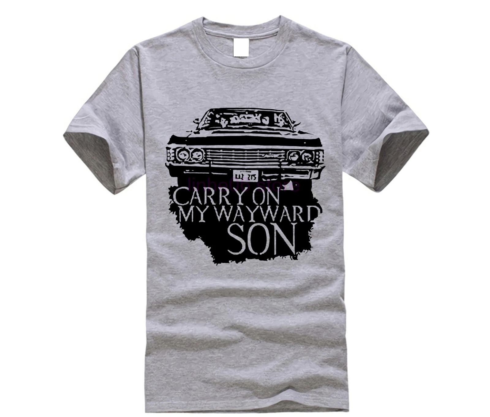 Supernatural T shirt Dean Sam Winchester Shevy Impala White Tee Shirt M L XL 2XL | Мужская одежда