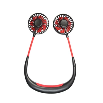 

USB Personal Fan Lazy Neck Hanging Dual Mini Cooling Fan for Outdoor Traveling Indoor Home Office Use