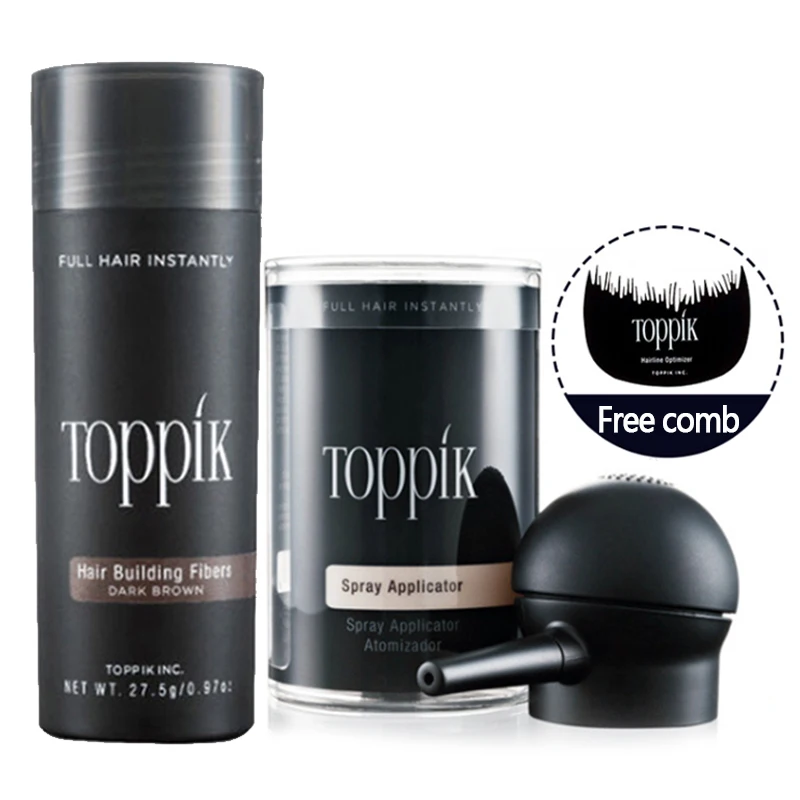 Fibras do Cabelo do Crescimento do Cabelo Tópico de Construção Extensão do Cabelo pó para a Perda de Cabelo Cores Toppik Conjunto Completo Produto Eua Fibra Hold Spray 9