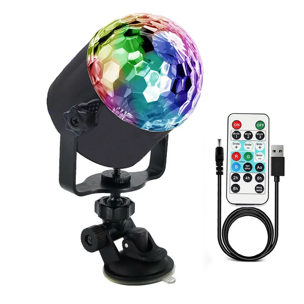Party Lights Sound Activated with Remote Halloween Disco Ball Light Rotating LED Stage lights --M25 | Освещение