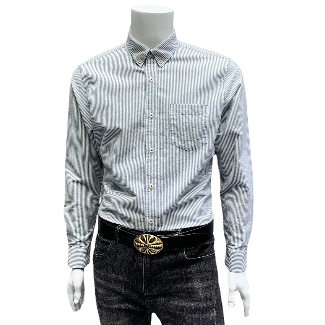 

NS402 New M-5XL Spring and Autumn Clothing New Large Size Men's Oxford Cotton Long Sleeve Shirt