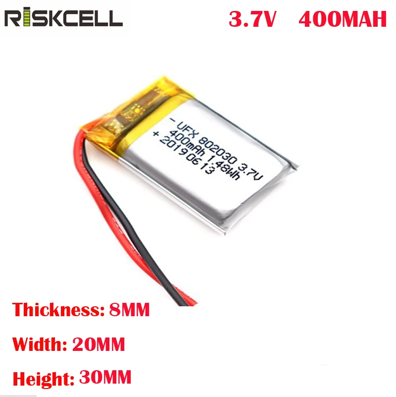 UL1642/UN38.3 литий ионный полимерный аккумулятор 3 7 V 802030 400mAh для устройств