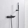 Bathroom Tub Faucet Single Handle Waterfall Spout Mixer Tap with Hand Shower Wall Mounted Bath Faucet Bathtub Faucet Water Mixer 4