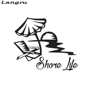 

Langru Shore Life Vinyl Sticker Decal Florida Beach Lily Salt Ocean Car Accessories Jdm