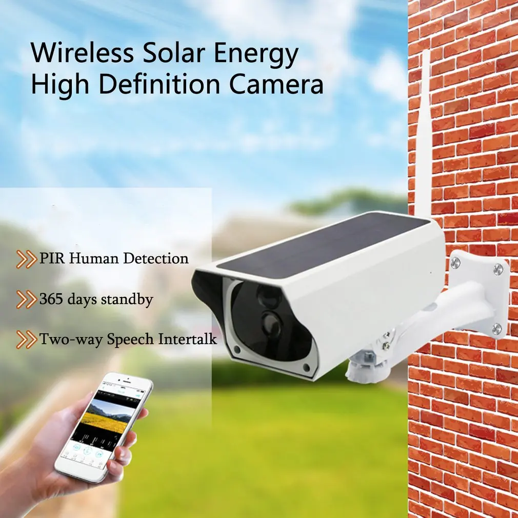 Solar WiFi IP Camera 1080P HD Outdoor Charging Battery Wireless Security Camera PIR Motion Detection Bullet Surveillance CCTV