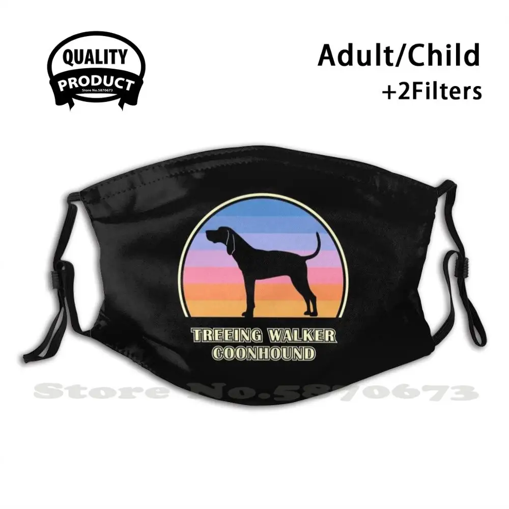 

Treeing Walker Coonhound Vintage Sunset Dog Diy Adult Kids Face Mask Miller Sye Dog Vintage Treeing Walker Coonhound Treeing