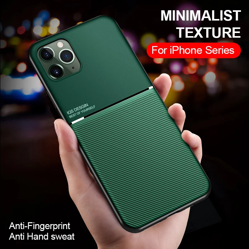 Кожаный магнитный защитный чехол для телефона iphone 11 Pro Max матовая задняя крышка в