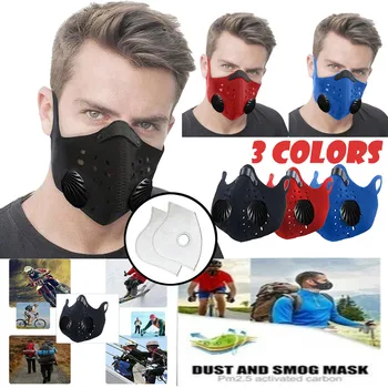 

Anti Pollution Respirator PM2.5 Dustproof Dust Mask Safety Mask with 2pc Filters Unisex Reusable Mouth Muffle for Allergy/Asthma