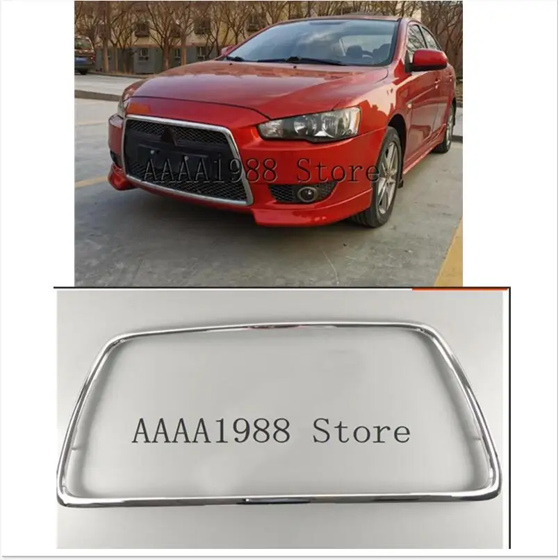 Хромированный радиатор из АБС-пластика для переднего бампера Mitsubishi Lancer X 10 2007 2008