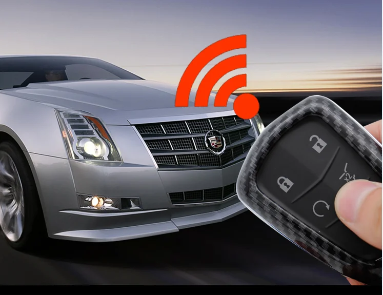 Силиконовый чехол для ключей из углеродного волокна для Cadillac ATS CT6 CTS DTS XT5 Escalade ESV SRX STS XTS ELR чехол для дистанционного ключа автомобиля 4/5/6 BTN