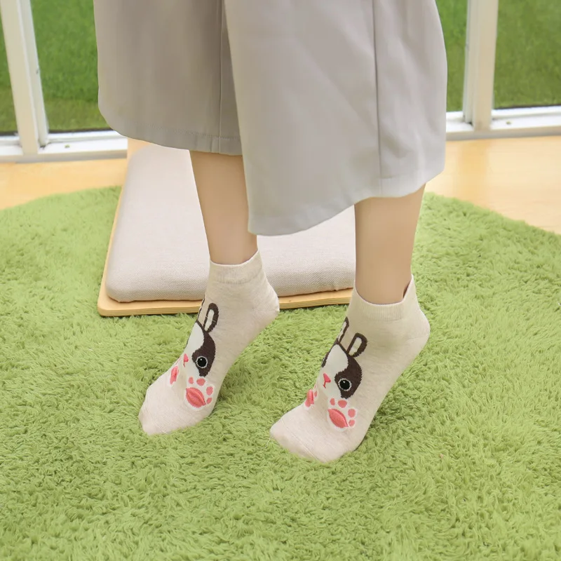 5 пар/лот, новые модные женские носки с героями мультфильмов, корейские короткие носки, цветные носки, повседневные хлопковые носки Harajuku Happy для Рождества