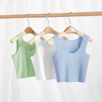 

Girls Vest Underwear Cotton Teenage Bra Underwear Solid Sleeveless Camisole Tank Tops For Children