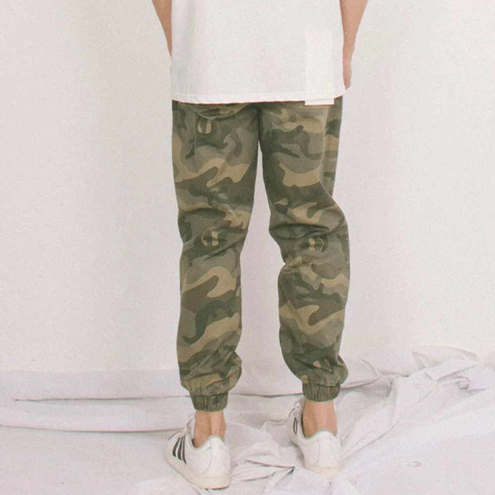 Camouflage Jogger Pants with Belt Mens 