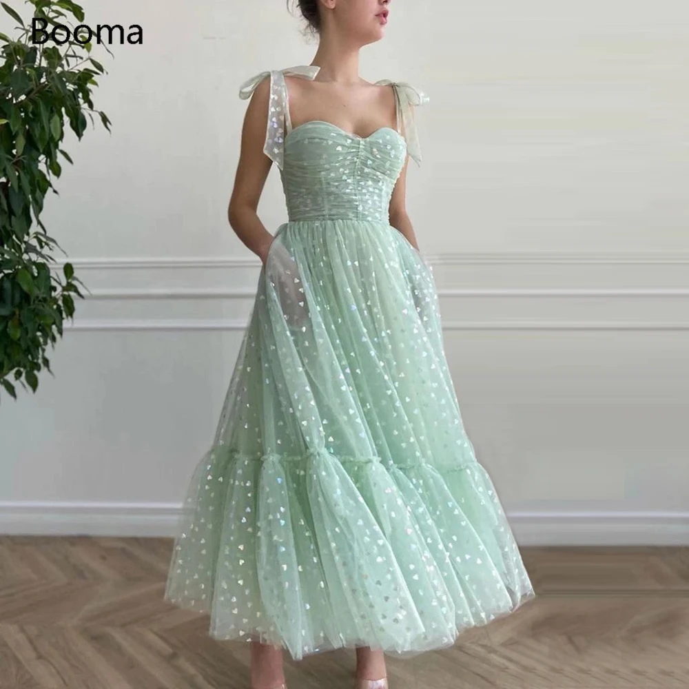 Mint Green Prom Dress with a Bow
