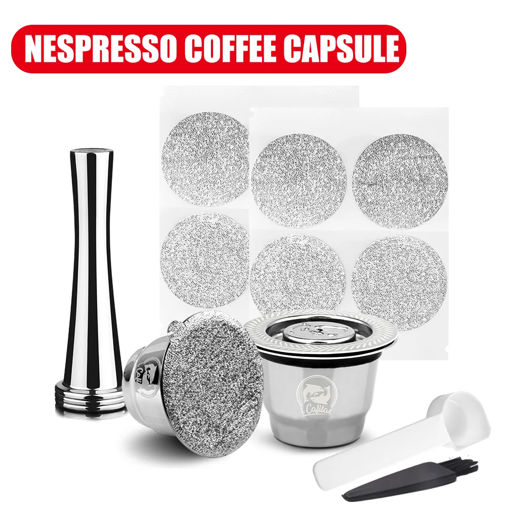 iCafilas Crema Coffee Capsules for Nespresso Reutilisables inox  rechargeable Filter Stainless Steel Espresso Cup VIP Link