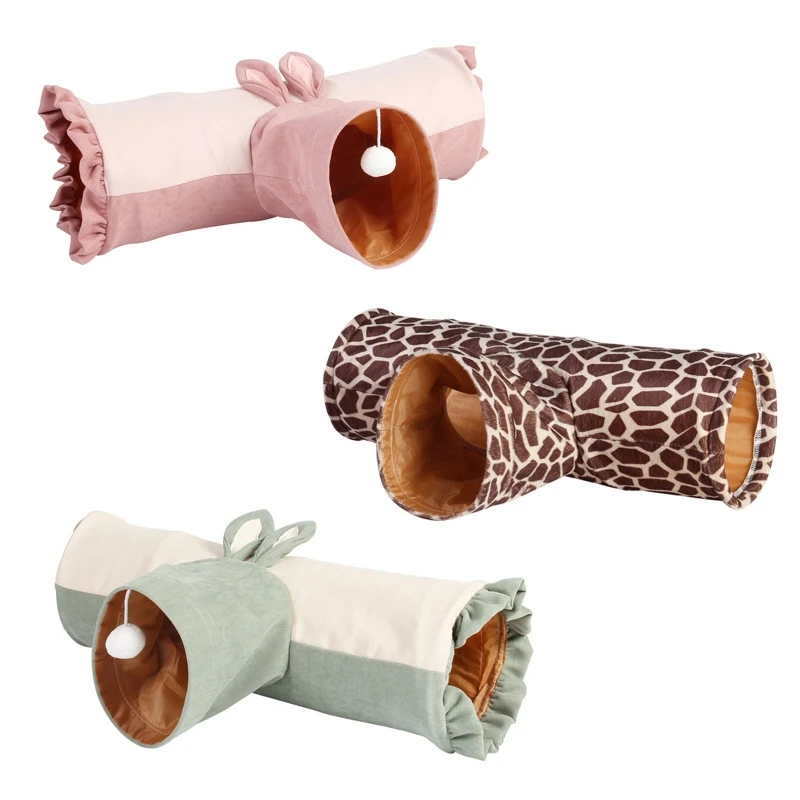 Rats Hamsters T Shape 3 Way Tunnel Pet Toy Cat Puppy Playing Tube Kitten Rabbit Collapsible Cave Exercise Bed Small Animal Toys |