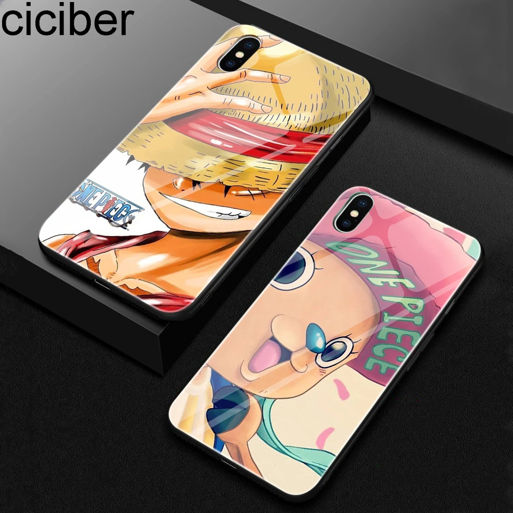 

ciciber Phone Case for Iphone 7 8 6 6S Plus One Piece Cute Tempered Glass Case for Iphone 11 Pro XR XS MAX X Coque Cover Capa