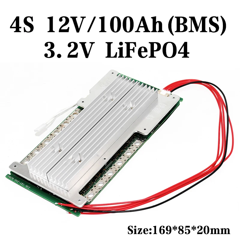 

4S 100A 12V LiFePO4 Lithium battery BMS 3.2V Same port charge and discharge PCM Balance Protection board 12.8V High Current UPS